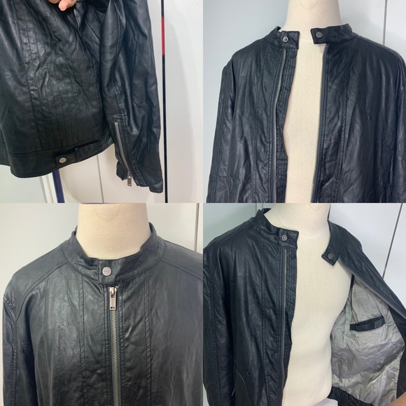 Guess Men’s faux-leather jacket XXL Black - Picture 12 of 14